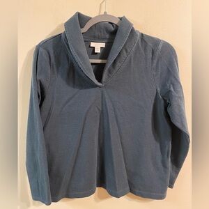 Women's Green Teal J. Jill‎ PureJill V-Neck Pullover Top Size Small Petite SP